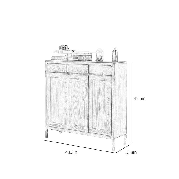 LORENZO Armoire de rangement pour chaussures en bois massif Wayfair